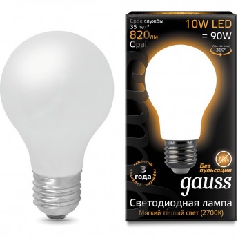 Лампа GAUSS LED BLACK FILAMENT A60 OPAL E27 10W 2700К Лампа GAUSS LED BLACK FILAMENT A60 OPAL E27 10W 2700К