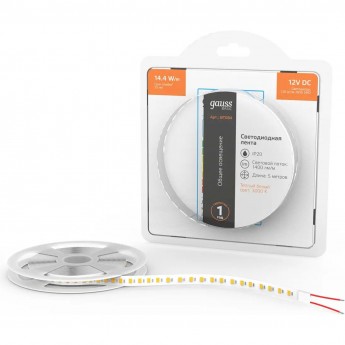 Лента GAUSS BASIC LED 2835/120 12V 14,4W/m 1400lm/m 3000K 8mm IP20 5m