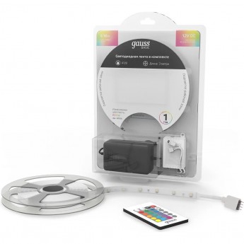 Лента GAUSS BASIC в комплекте LED 5050/30RGB+30W 12V 6W/m 390lm/m RGBW 10mm IP20 3m Лента GAUSS BASIC в комплекте LED 5050/30RGB+30W 12V 6W/m 390lm/m RGBW 10mm IP20 3m