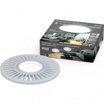 Светильник GAUSS BACKLIGHT BL136 круглый/узор, Белый, Gu5.3, 3W, LED 4000K Светильник GAUSS BACKLIGHT BL136 круглый/узор, Белый, Gu5.3, 3W, LED 4000K